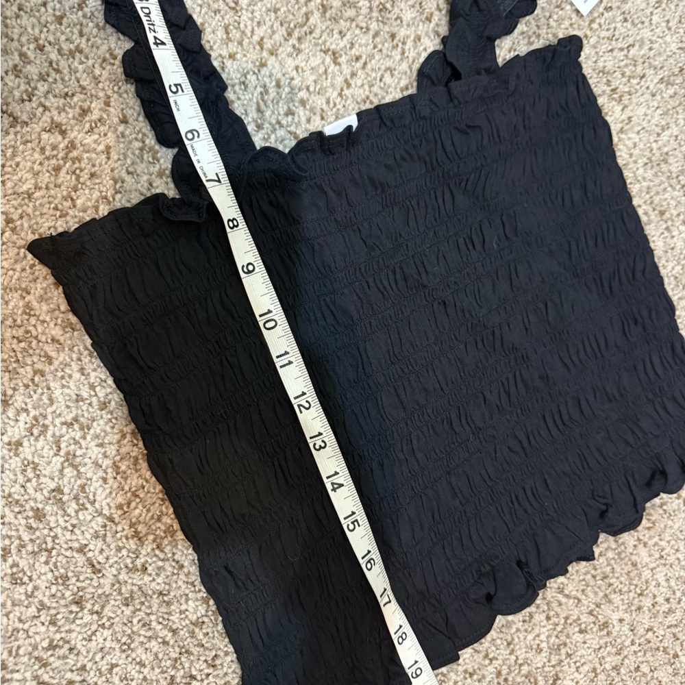 NWT Fitted Smocked Tank Top Medium Black Jack - Picture 6 of 6